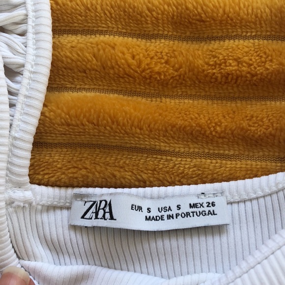 Zara Women’s White Ruffled Tank Bodysuit - Picture 2 of 2